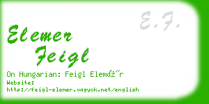 elemer feigl business card